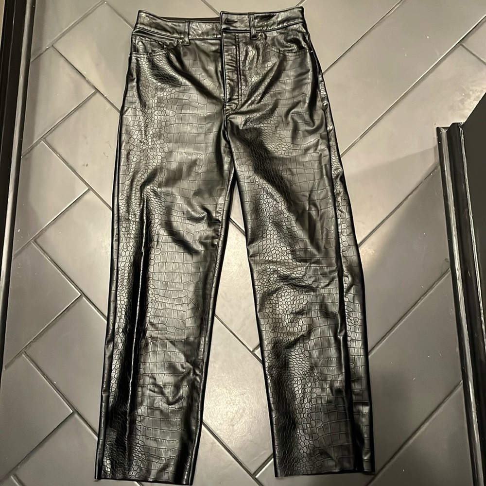 Express Croc Faux Leather Pants